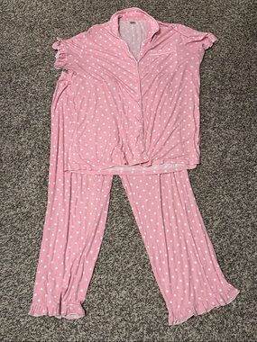 Staykation Pink Polka Dot Pajama Set